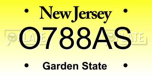 O788AS New Jersey License Plate
