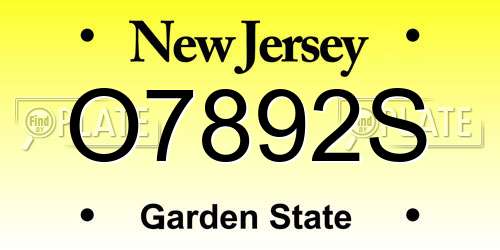 O7892S New Jersey License Plate