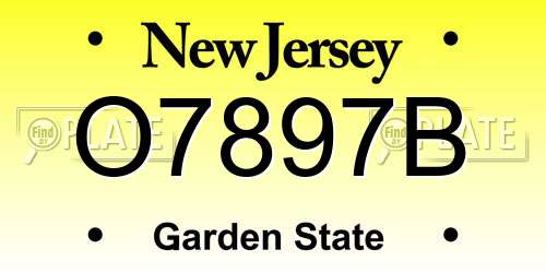 O7897B New Jersey License Plate