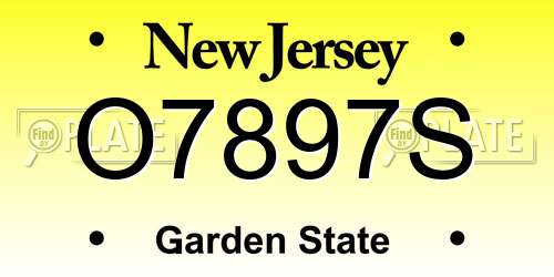 O7897S New Jersey License Plate