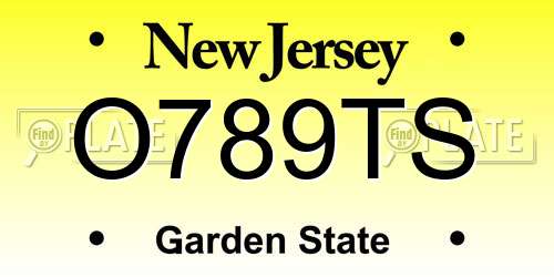O789TS New Jersey License Plate