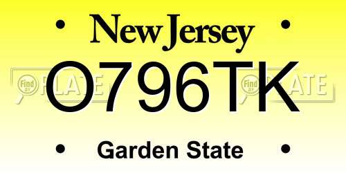 O796TK New Jersey License Plate