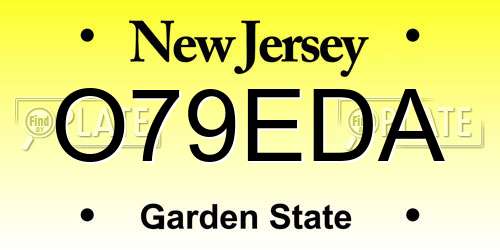 O79EDA New Jersey License Plate