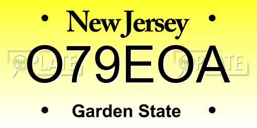O79EOA New Jersey License Plate