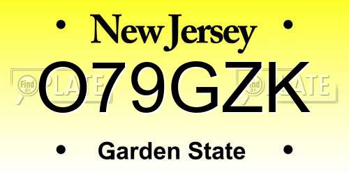 O79GZK New Jersey License Plate