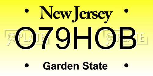 O79HOB New Jersey License Plate