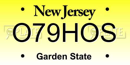 O79HOS New Jersey License Plate