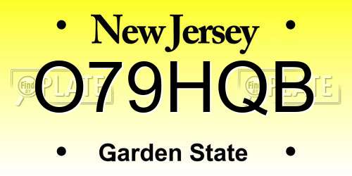 O79HQB New Jersey License Plate