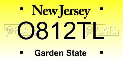 O812TL New Jersey License Plate