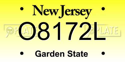 O8172L New Jersey License Plate