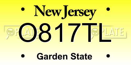O817TL New Jersey License Plate