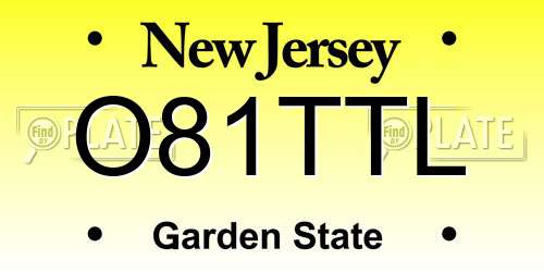 O81TTL New Jersey License Plate