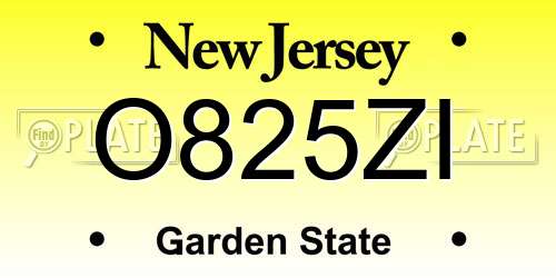 O825ZI New Jersey License Plate
