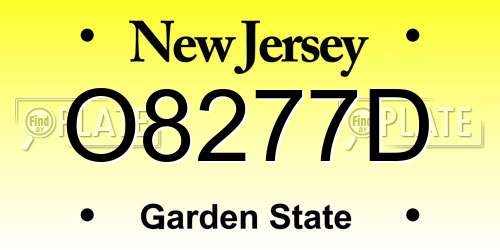 O8277D New Jersey License Plate