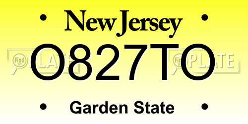 O827TO New Jersey License Plate