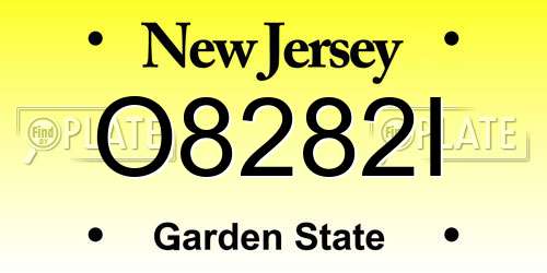 O8282I New Jersey License Plate