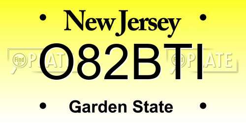 O82BTI New Jersey License Plate