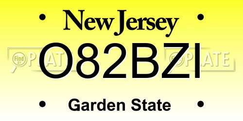 O82BZI New Jersey License Plate