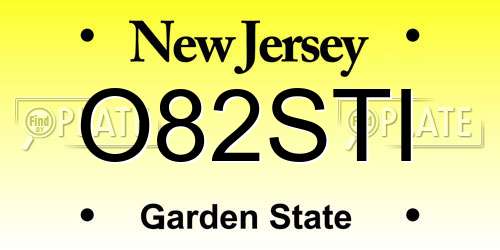 O82STI New Jersey License Plate