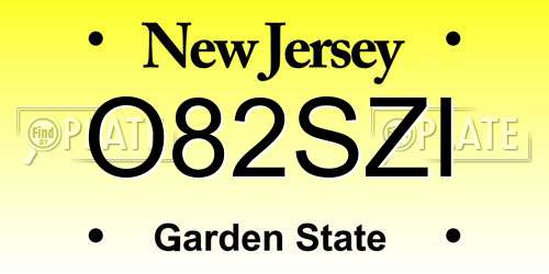 O82SZI New Jersey License Plate