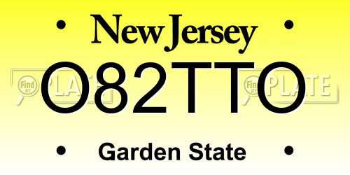 O82TTO New Jersey License Plate