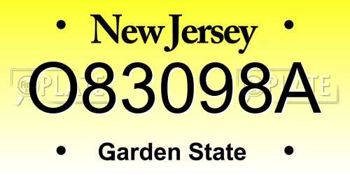 O83098A New Jersey License Plate