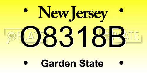 O8318B New Jersey License Plate