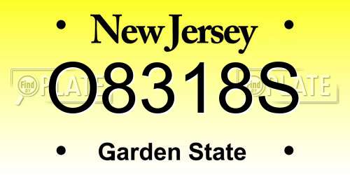 O8318S New Jersey License Plate
