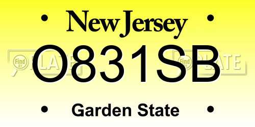 O831SB New Jersey License Plate