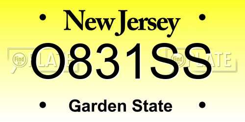 O831SS New Jersey License Plate