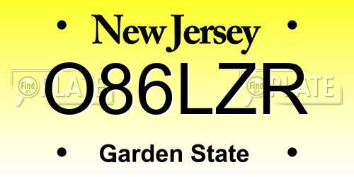 O86LZR New Jersey License Plate