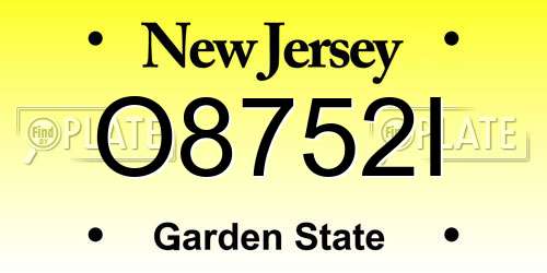 O8752I New Jersey License Plate