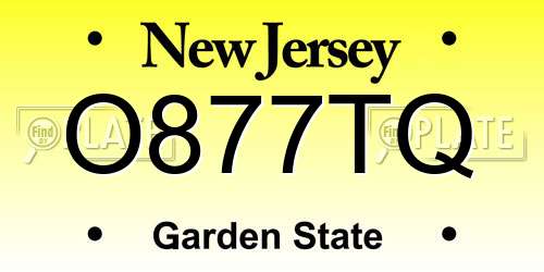 O877TQ New Jersey License Plate