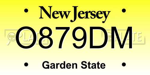 O879DM New Jersey License Plate