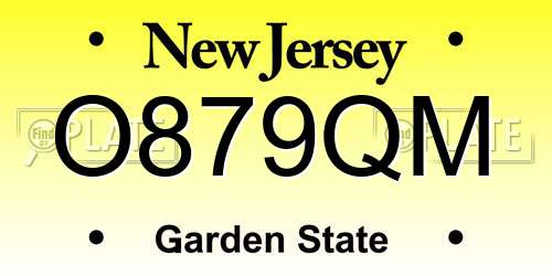 O879QM New Jersey License Plate