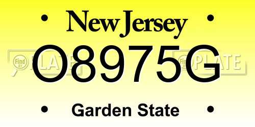 O8975G New Jersey License Plate
