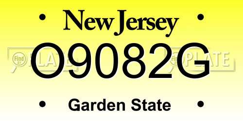O9082G New Jersey License Plate