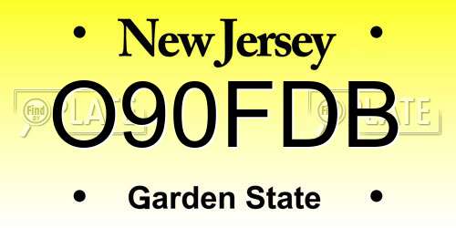 O90FDB New Jersey License Plate