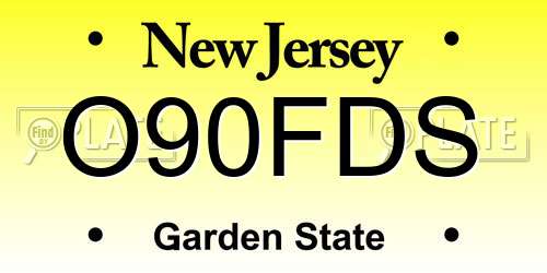 O90FDS New Jersey License Plate