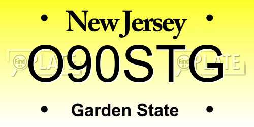 O90STG New Jersey License Plate