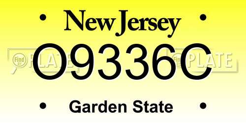 O9336C New Jersey License Plate