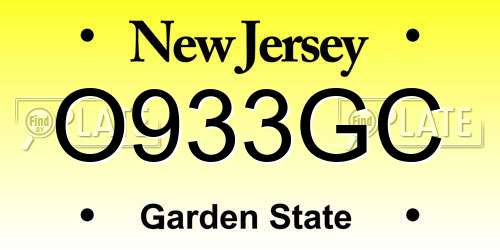 O933GC New Jersey License Plate