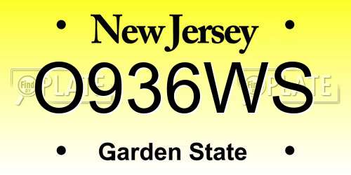 O936WS New Jersey License Plate