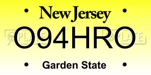 O94HRO New Jersey License Plate