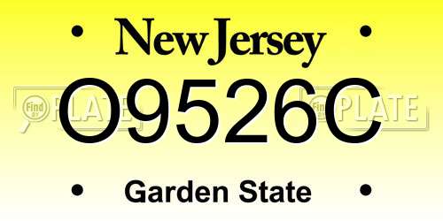 O9526C New Jersey License Plate