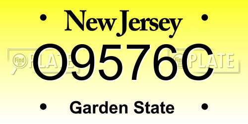 O9576C New Jersey License Plate