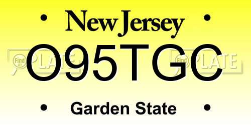 O95TGC New Jersey License Plate