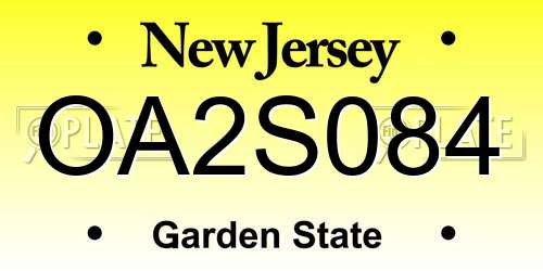 OA2S084 New Jersey License Plate