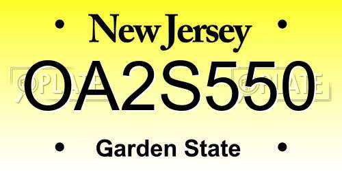 OA2S550 New Jersey License Plate