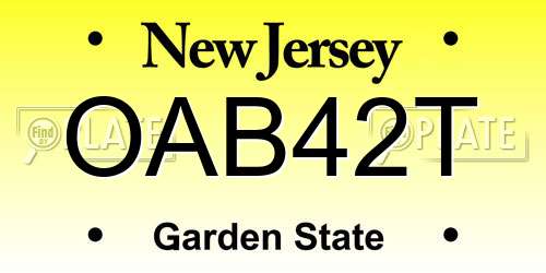 OAB42T New Jersey License Plate